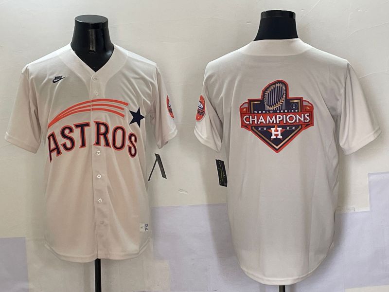 Men Houston Astros Blank Cream Five generations Joint Name 2025 Nike MLB Jersey style 21->houston astros->MLB Jersey